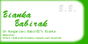 bianka babirak business card